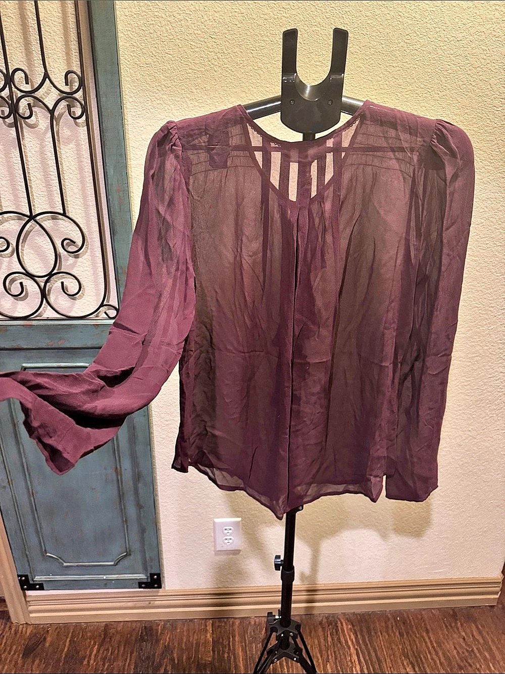 Anthropologie Moulinette Soeurs blouse Ruffle Front in Purple Size 12 NWT